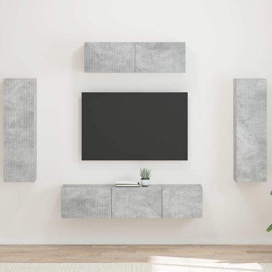 Mobile TV 3 pcs Grigio cemento