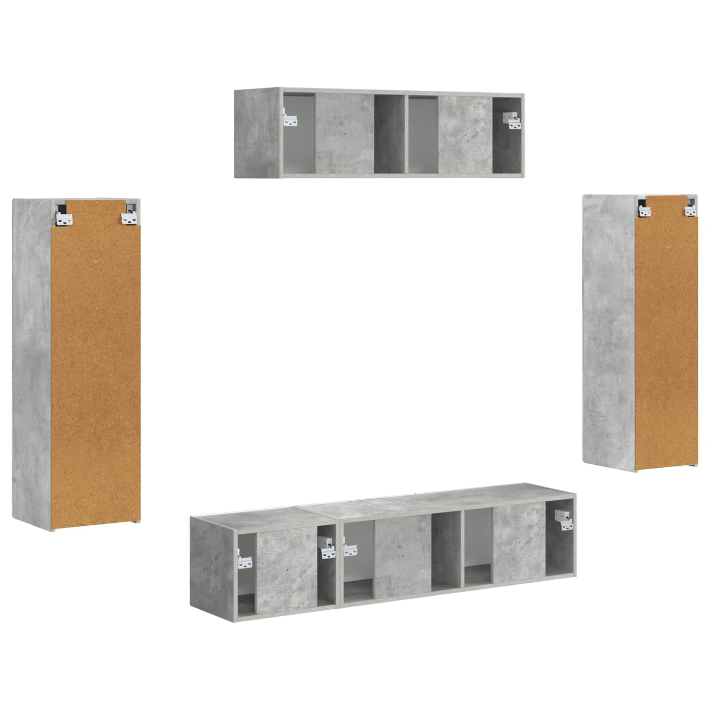 Mobile TV 5 pcs Grigio cemento