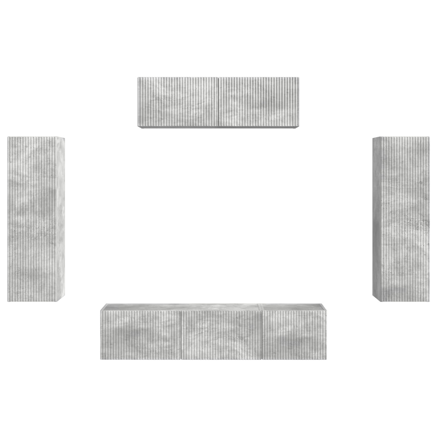 Mobile TV 5 pcs Grigio cemento