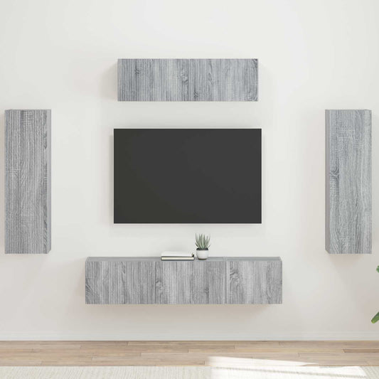 Mobile TV 3 pcs Grigio Sonoma