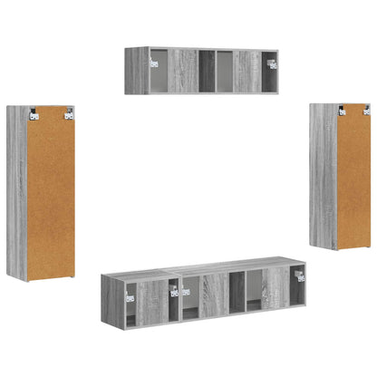 Mobile TV 5 pcs Grigio Sonoma