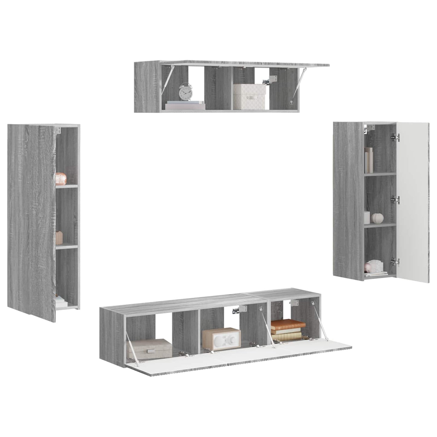 Mobile TV 5 pcs Grigio Sonoma