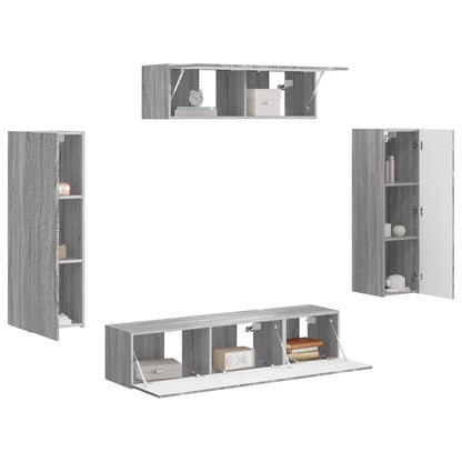 Mobile TV 5 pcs Grigio Sonoma