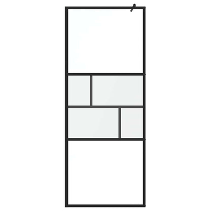 Parete Doccia Walk-in Nero 80 x 195 x 0.5 cm Vetro e Alluminio
