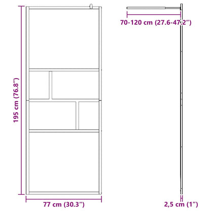 Parete Doccia Walk-in Nero 80 x 195 x 0.5 cm Vetro e Alluminio