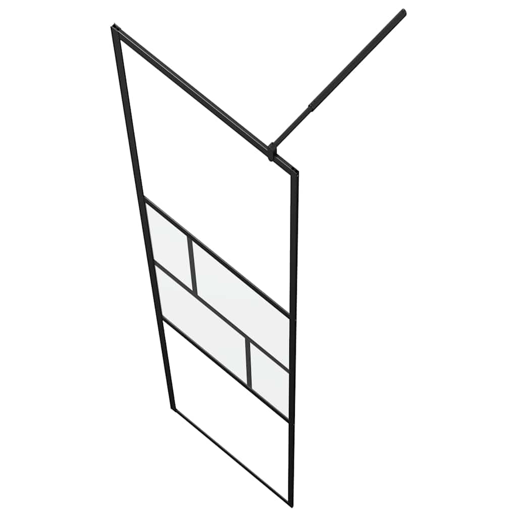 Parete Doccia Walk-in Nero 80 x 195 x 0.5 cm Vetro e Alluminio