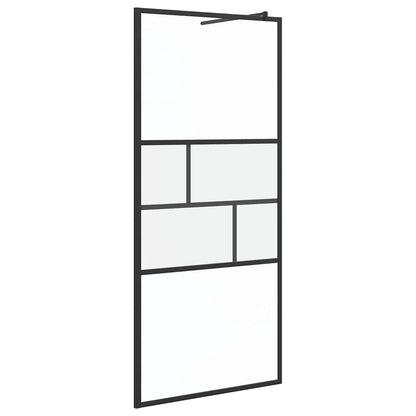 Parete Doccia Walk-in Nero 80 x 195 x 0.5 cm Vetro e Alluminio