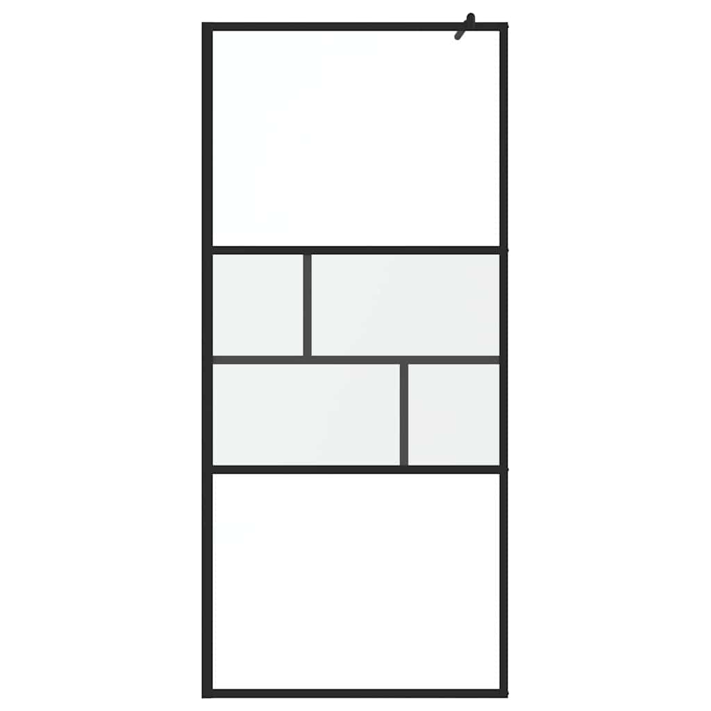 Parete Doccia Walk-in Nero 80 x 195 x 0.5 cm Vetro e Alluminio