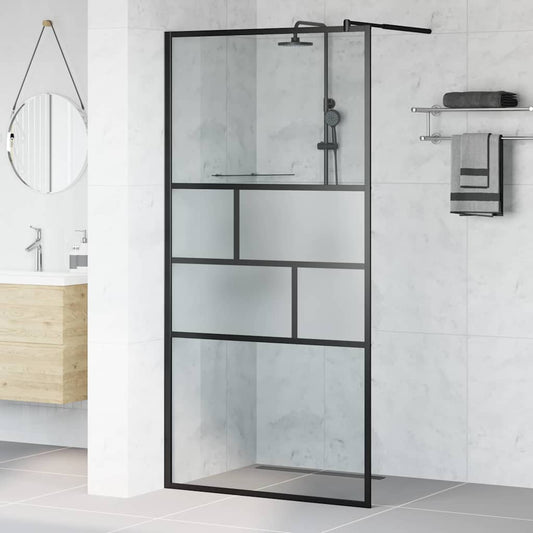 Parete Doccia Walk-in Nero 80 x 195 x 0.5 cm Vetro e Alluminio