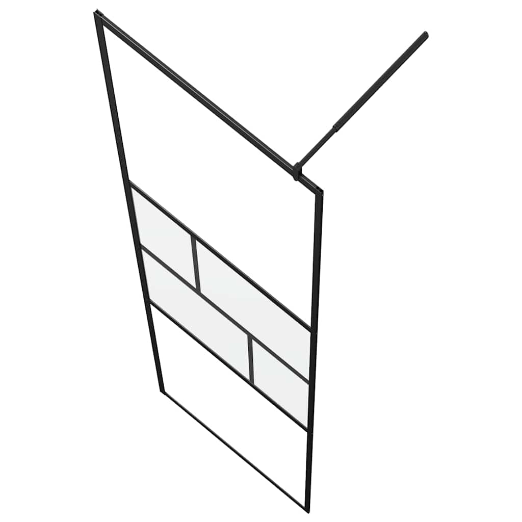 Parete Doccia Walk-in Nero 80 x 195 x 0.5 cm Vetro e Alluminio