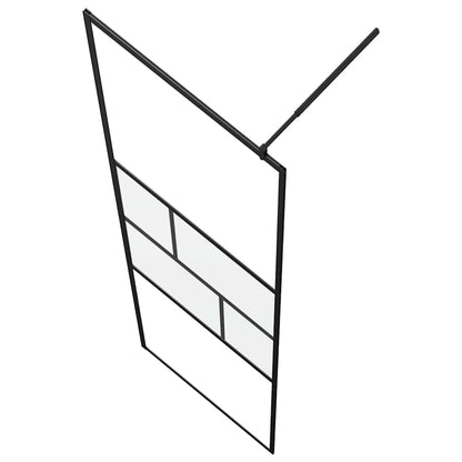 Parete Doccia Walk-in Nero 80 x 195 x 0.5 cm Vetro e Alluminio