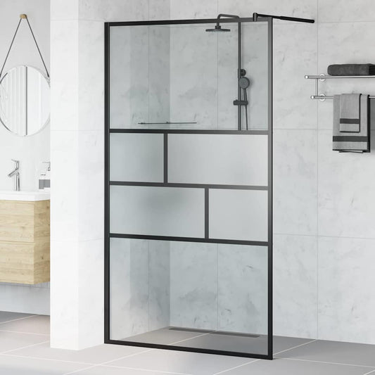 Parete Doccia Walk-in Nero 80 x 195 x 0.5 cm Vetro e Alluminio