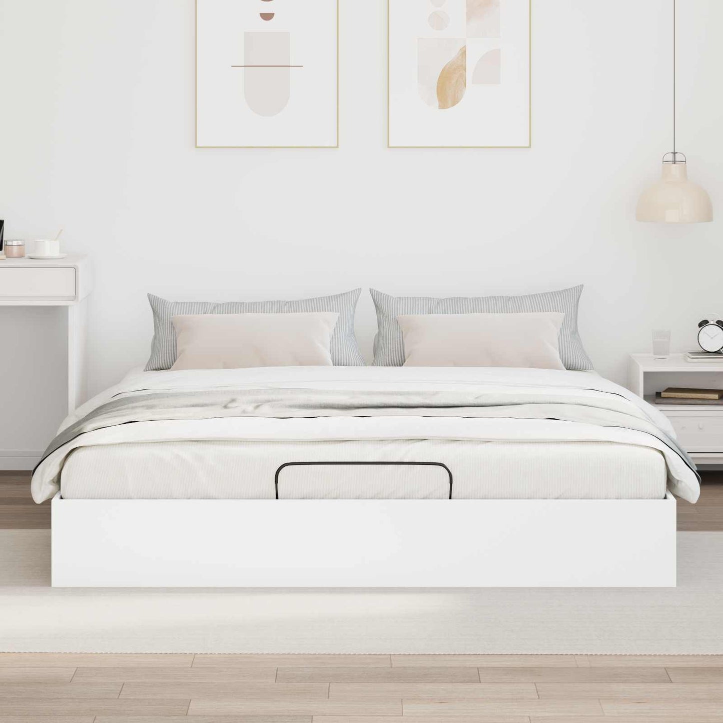 Letto ottomano Bianco 203 x 180 x 25 cm Legno ingegnerizzato | homemem39