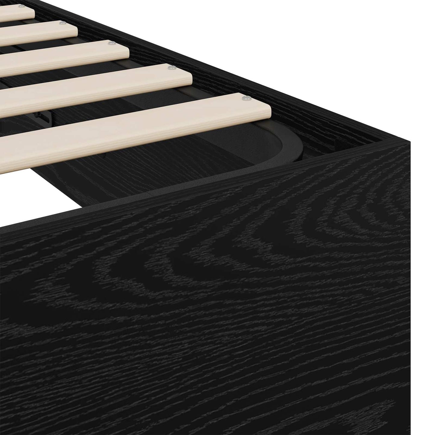 Letto ottomano con archiviazione Rovere Nero 203 x 180 x 25 cm | homemem39