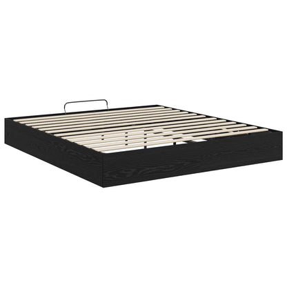 Letto ottomano con archiviazione Rovere Nero 203 x 180 x 25 cm | homemem39