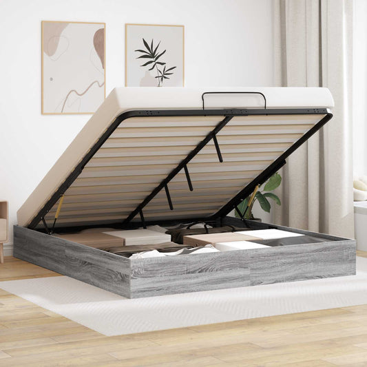 Letto ottomano Sonoma grigia 203 x 180 x 25 cm | homemem39