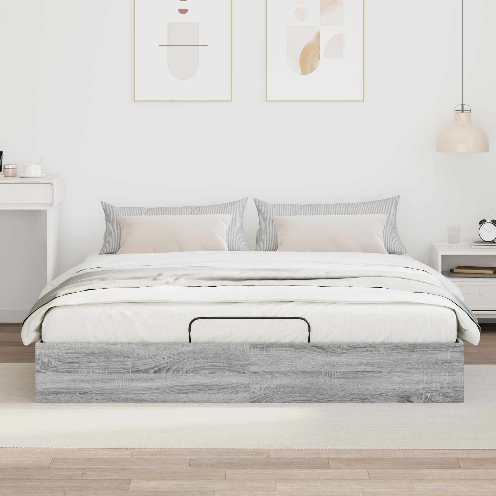 Letto ottomano Sonoma grigia 203 x 180 x 25 cm | homemem39