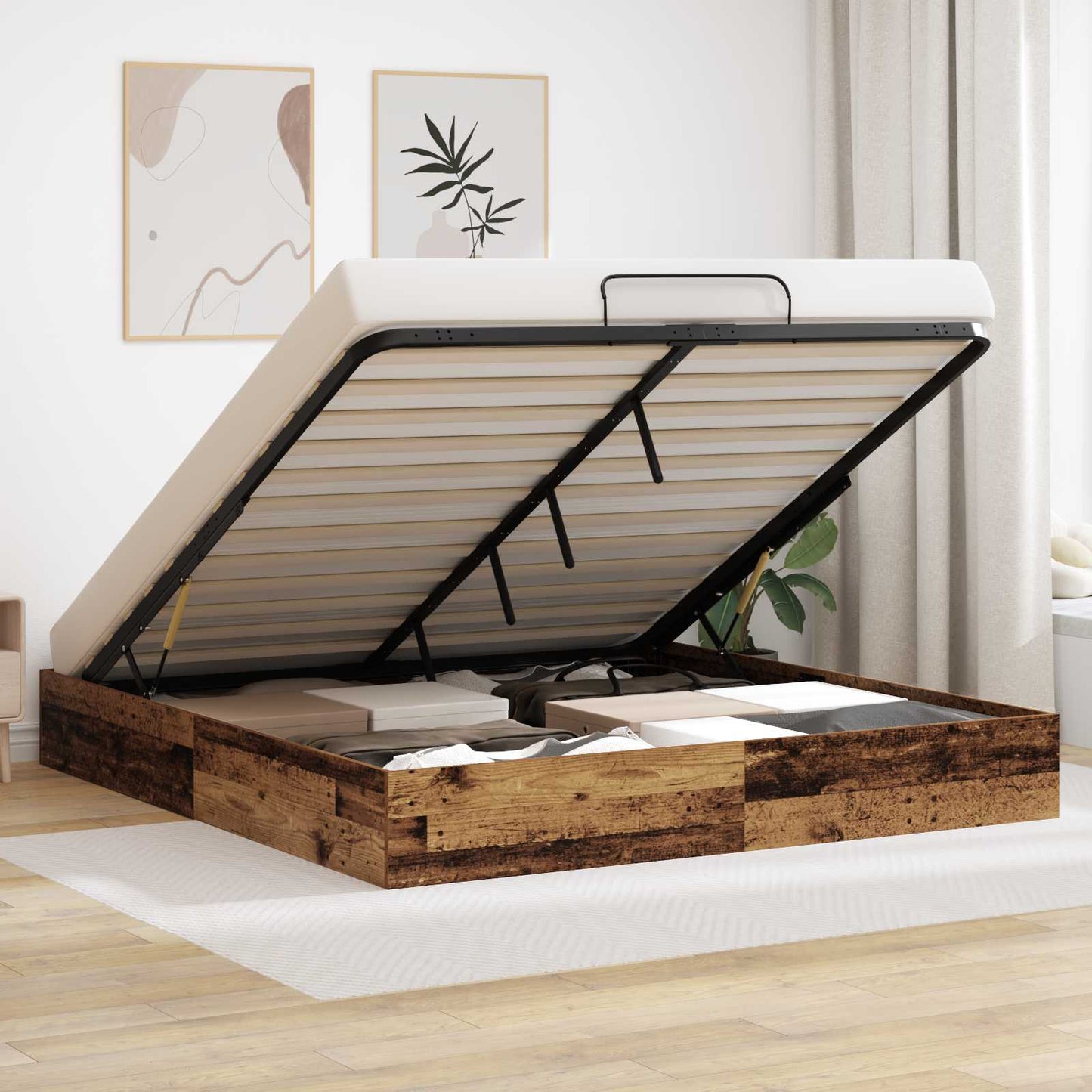 Letto ottomano Legno vecchio 203 x 180 x 25 cm | homemem39