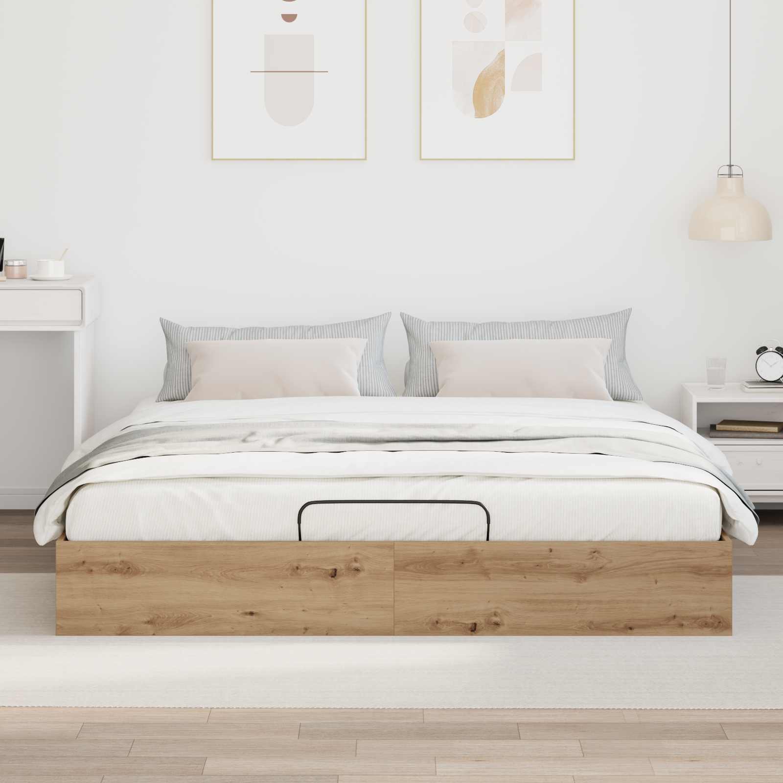 Letto ottomano Rovere Artigianale 203 x 180 x 25 cm | homemem39