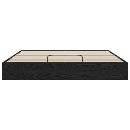Letto ottomano con archiviazione Rovere Nero 203 x 160 x 25 cm | homemem39