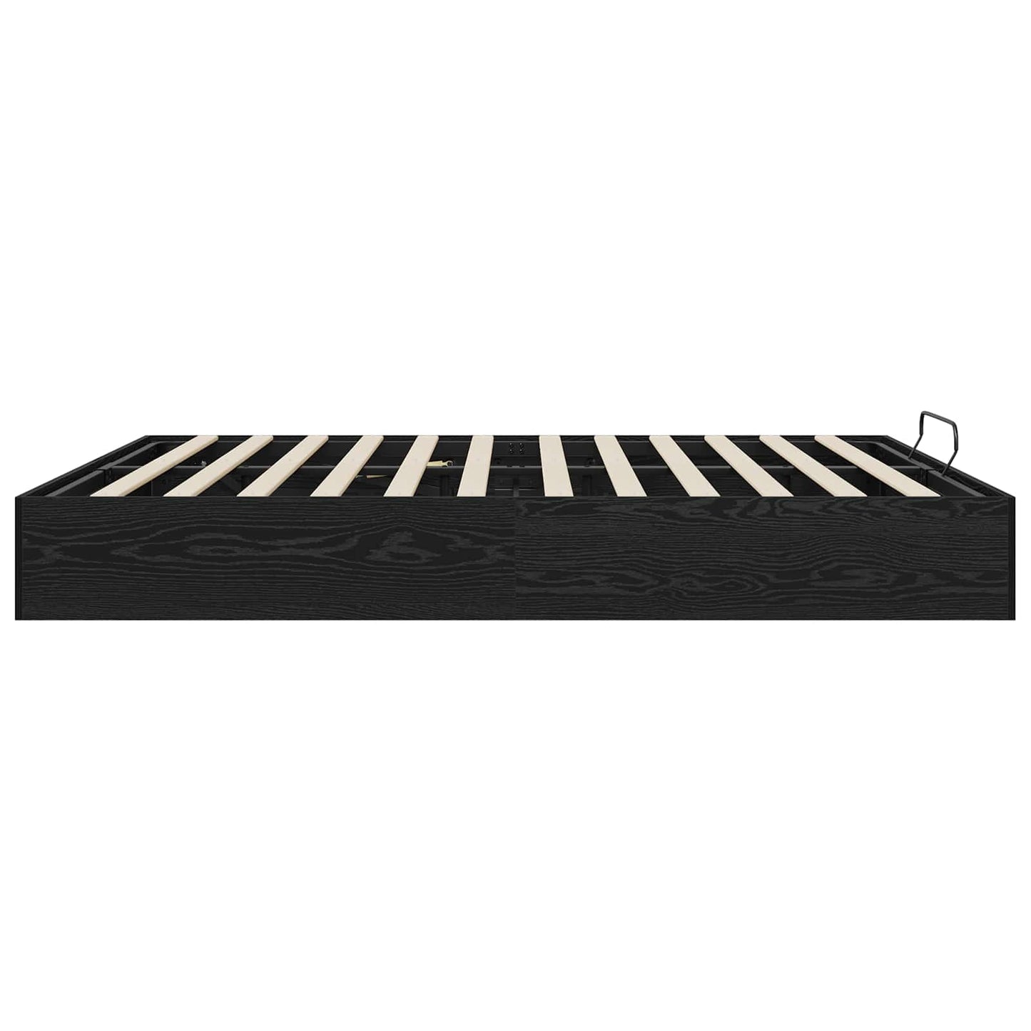 Letto ottomano con archiviazione Rovere Nero 203 x 160 x 25 cm | homemem39