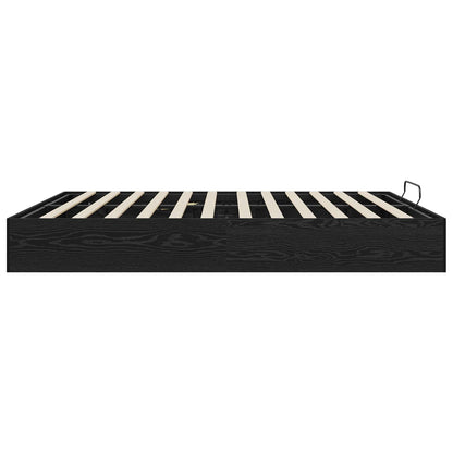 Letto ottomano con archiviazione Rovere Nero 203 x 160 x 25 cm | homemem39
