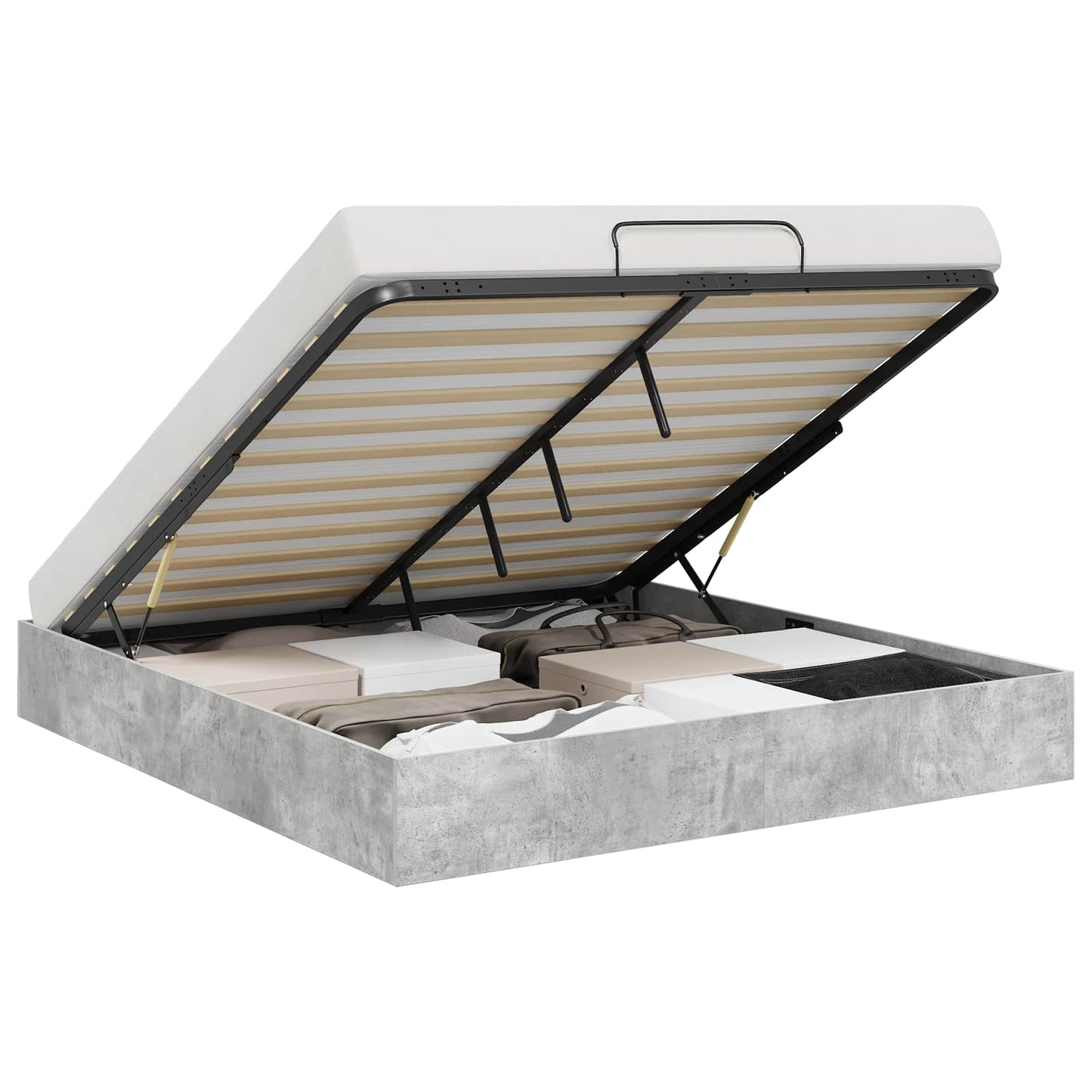 Letto ottomano Grigio Cemento 160 x 200 cm Legno ingegnerizzato | homemem39