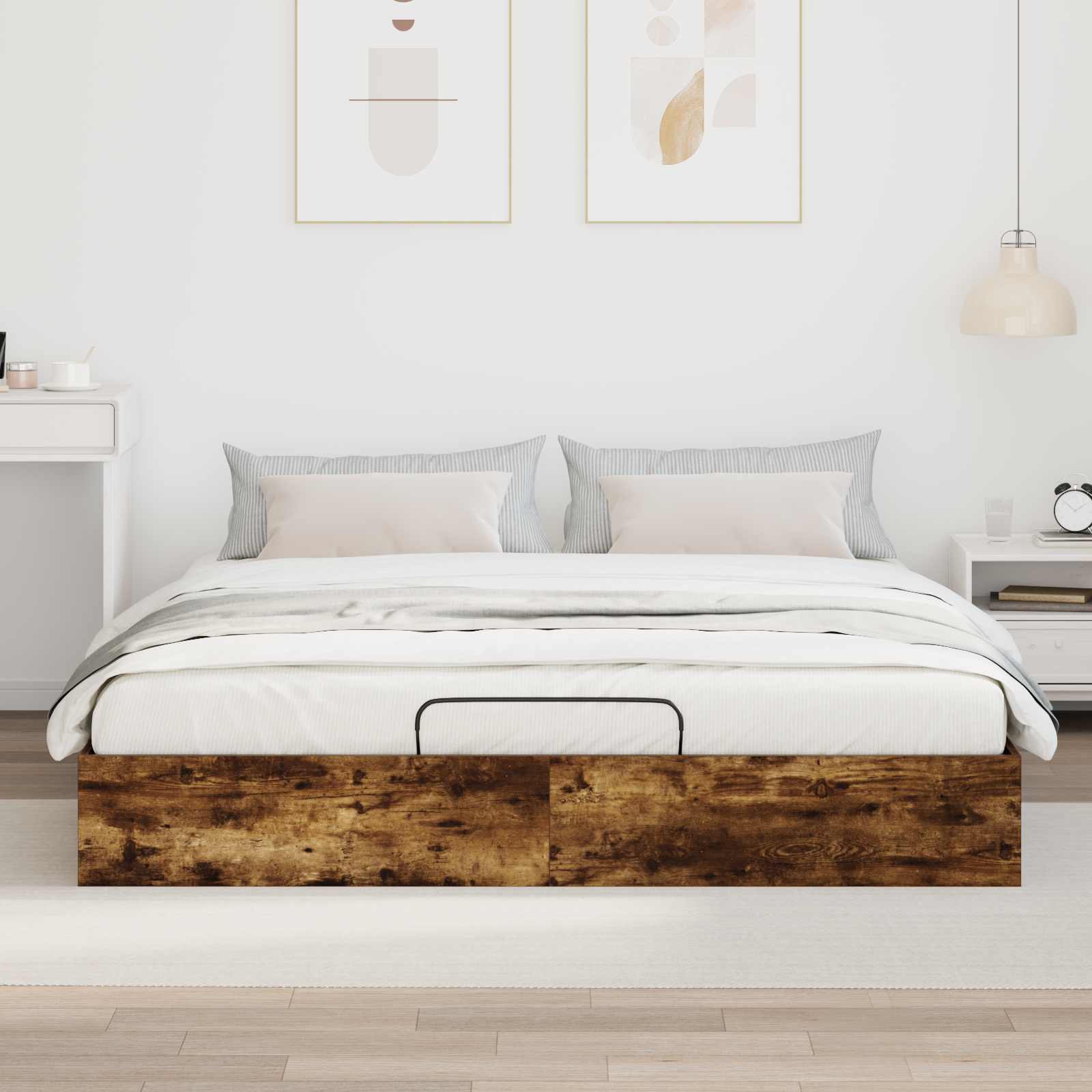 Letto ottomano Quercia Affumicata 203 x 160 x 25 cm | homemem39