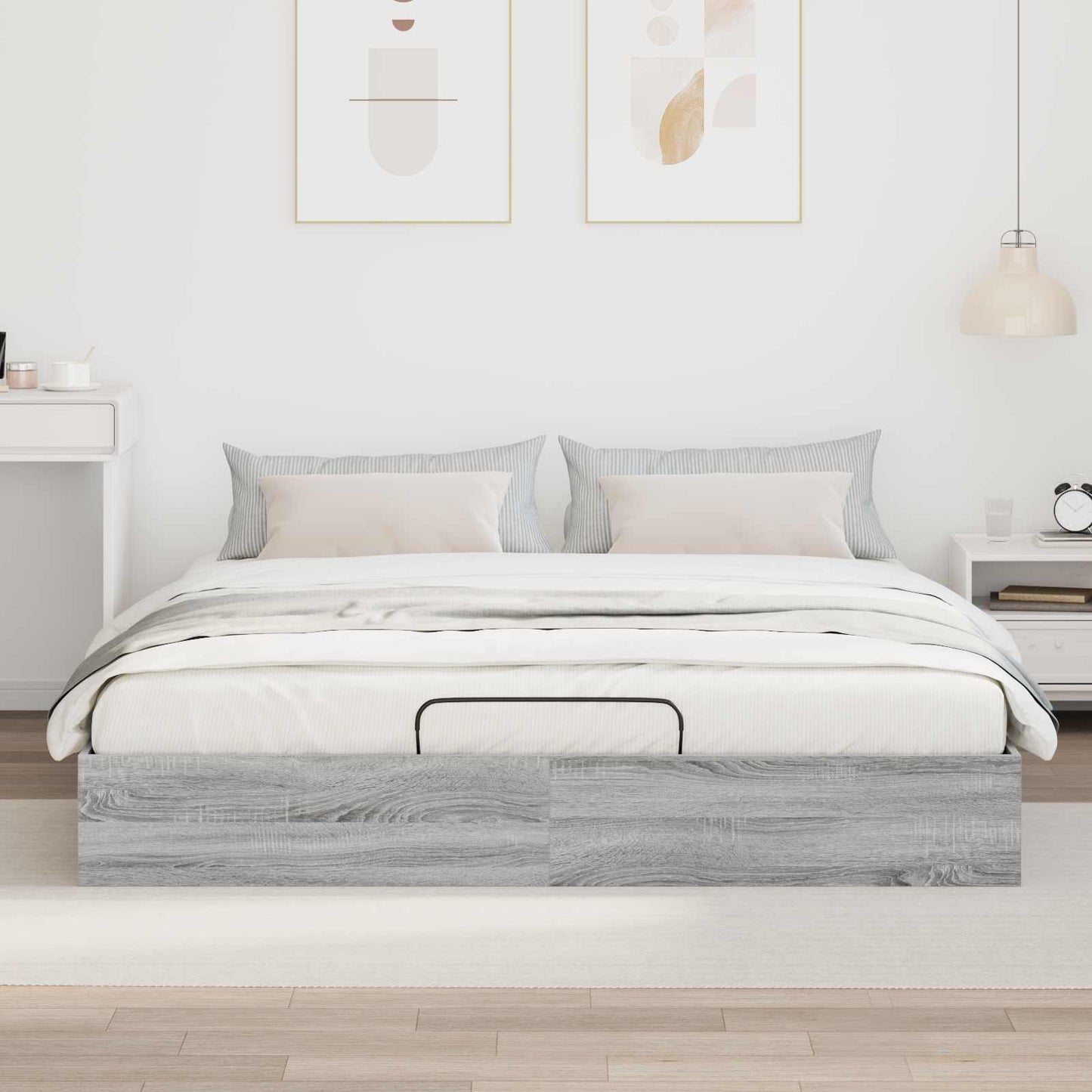 Letto ottomano Sonoma grigia 203 x 160 x 25 cm | homemem39