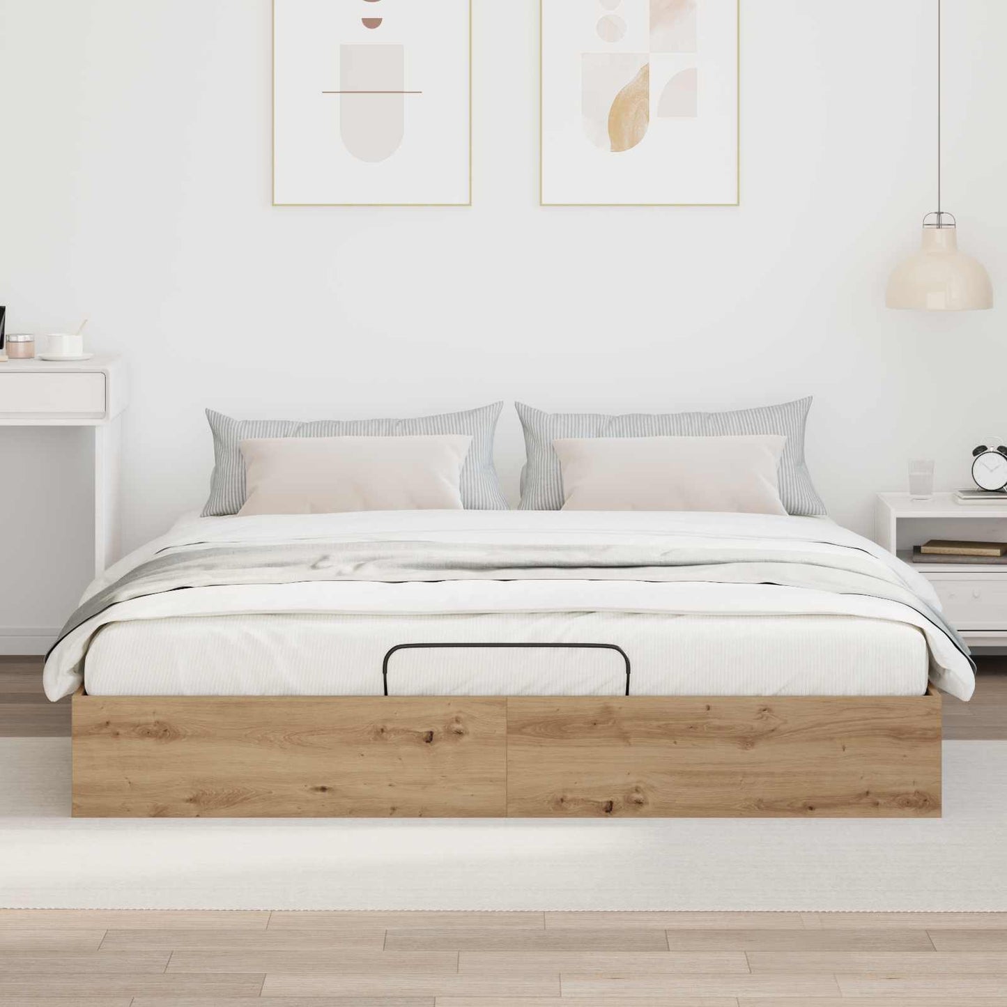 Letto ottomano Rovere Artigianale 203 x 160 x 25 cm | homemem39