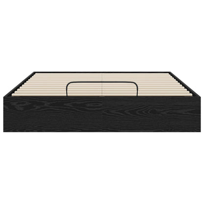 Letto ottomano con archiviazione Rovere Nero 203 x 150 x 25 cm | homemem39