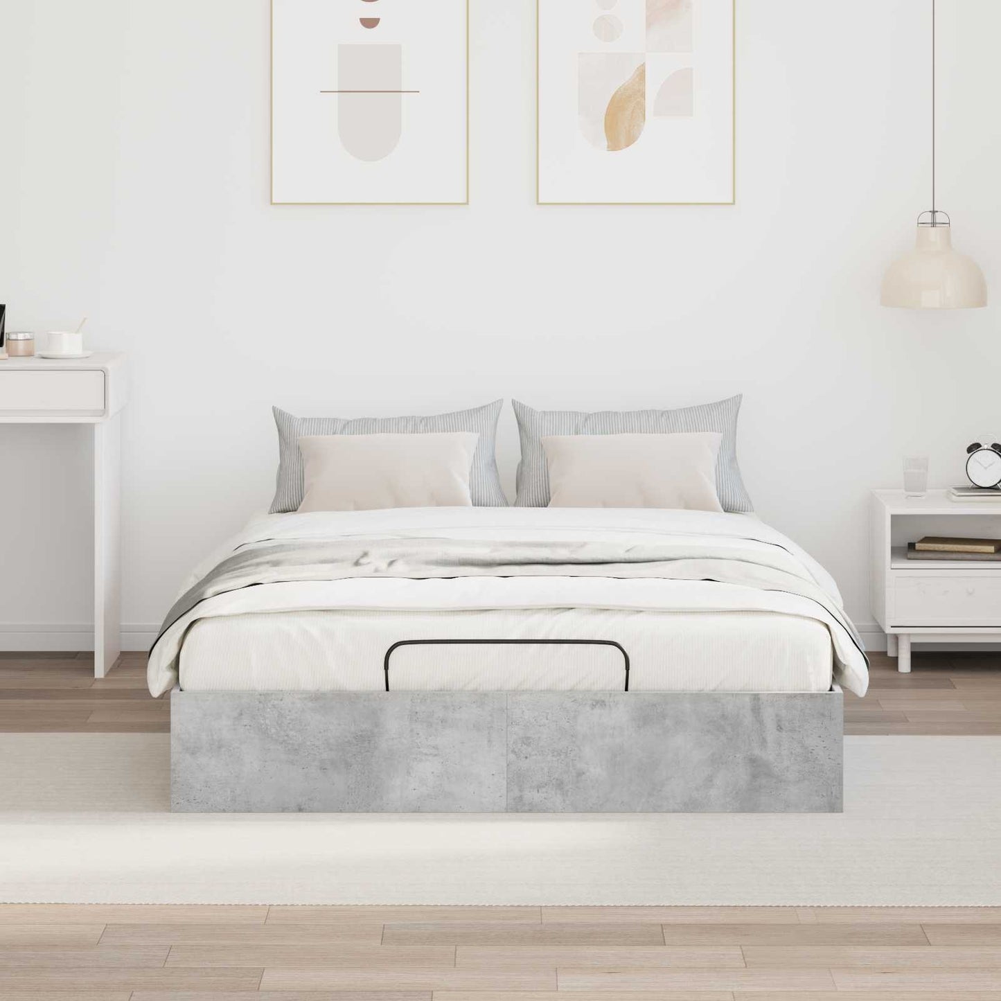 Letto ottomano Grigio Cemento 140 x 200 cm Legno ingegnerizzato | homemem39