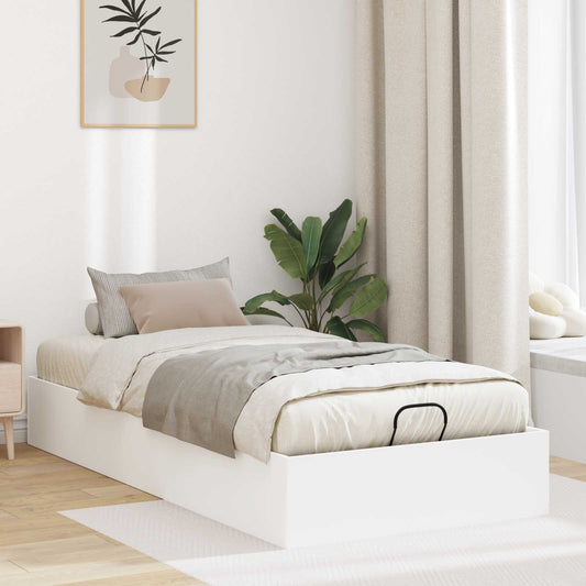 Letto ottomano Bianco 100 x 200 cm Legno ingegnerizzato