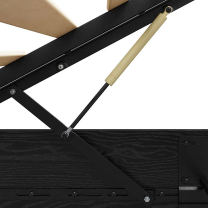 Letto ottomano con archiviazione Rovere Nero 203 x 100 x 25 cm | homemem39