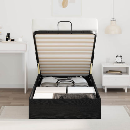 Letto ottomano con archiviazione Rovere Nero 203 x 100 x 25 cm | homemem39