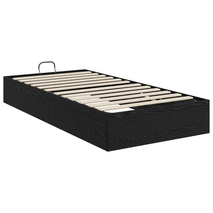Letto ottomano con archiviazione Rovere Nero 203 x 100 x 25 cm | homemem39