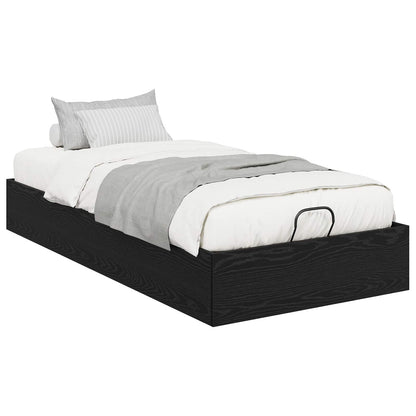 Letto ottomano con archiviazione Rovere Nero 203 x 100 x 25 cm | homemem39