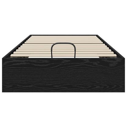 Letto ottomano con archiviazione Rovere Nero 203 x 90 x 25 cm | homemem39
