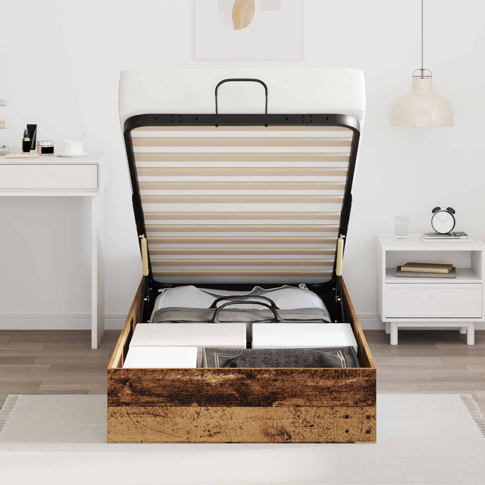 Letto ottomano con archiviazione Legno vecchio 203 x 90 x 25 cm | homemem39