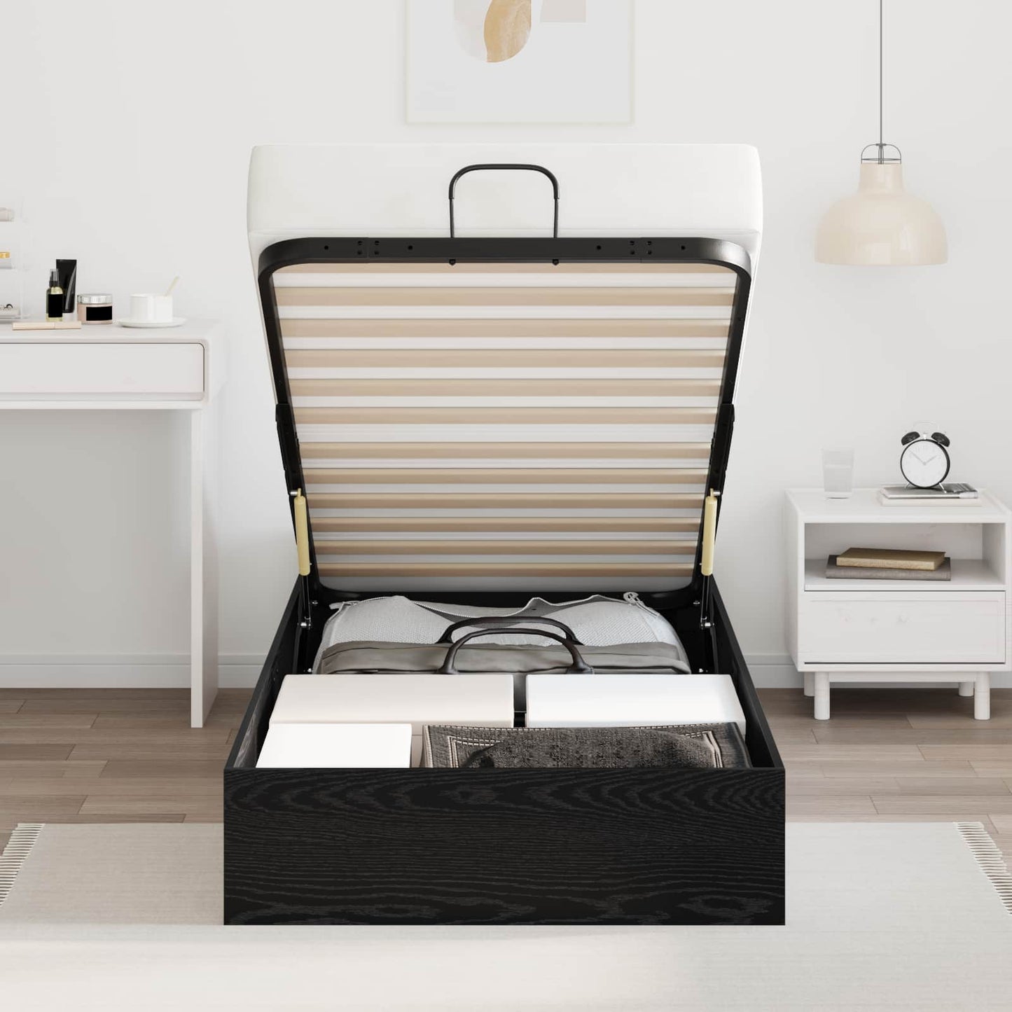 Letto ottomano Rovere Nero 80,5 x 200 cm Legno ingegnerizzato | homemem39