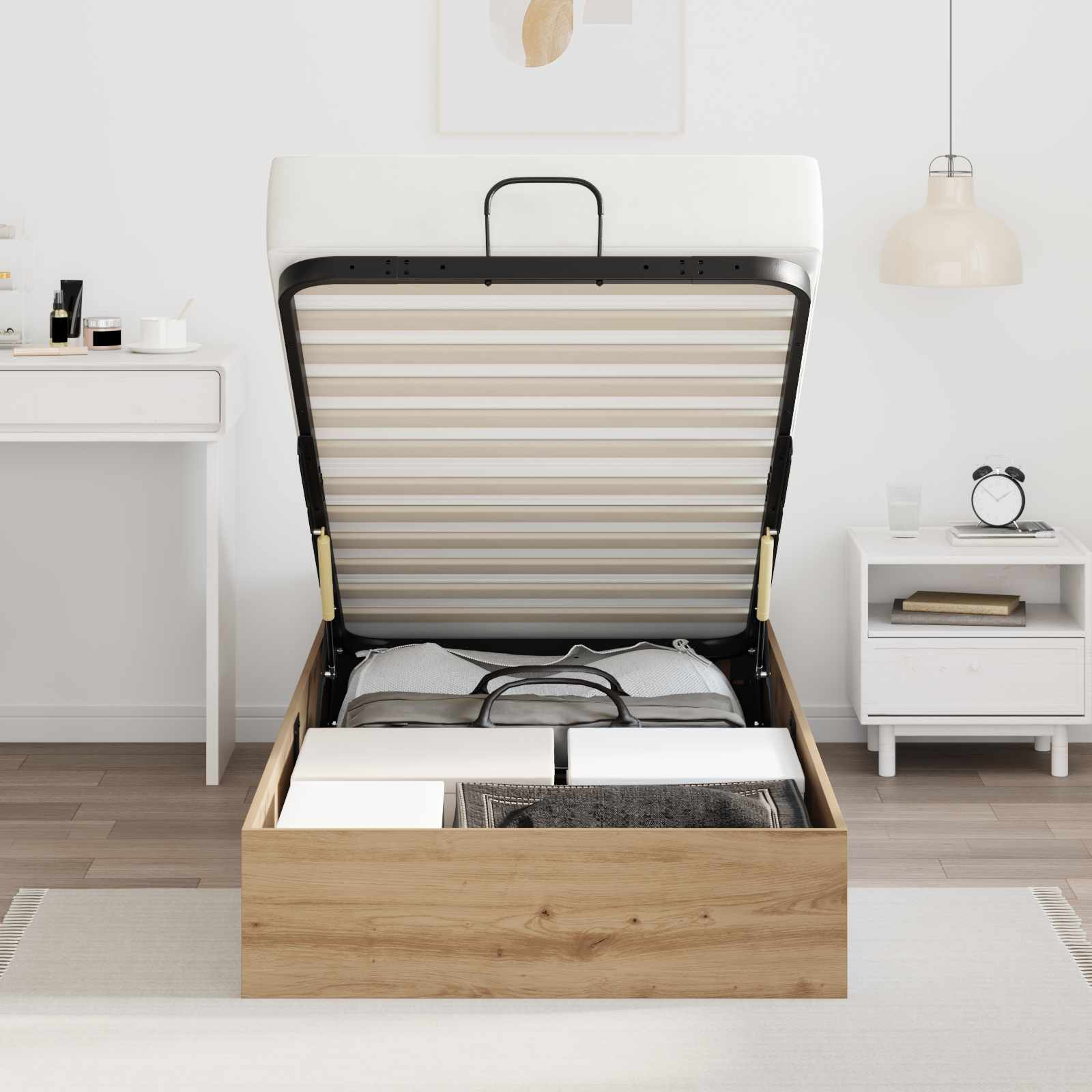 Letto ottomano Rovere Artigianale 80,5 x 200 cm | homemem39