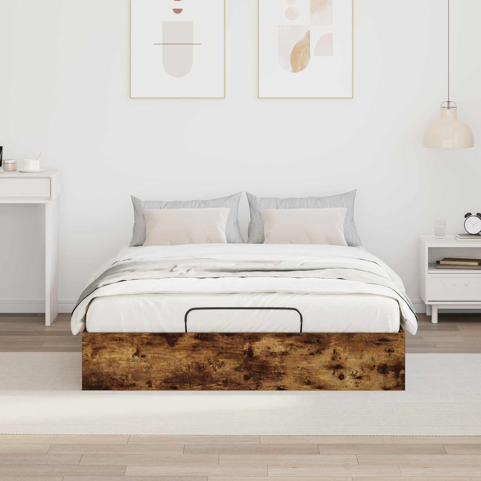 Letto ottomano Quercia Affumicata 193 x 140 x 25 cm | homemem39