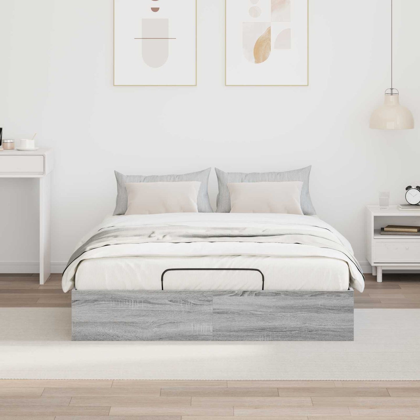 Letto ottomano Sonoma grigia 193 x 140 x 25 cm | homemem39