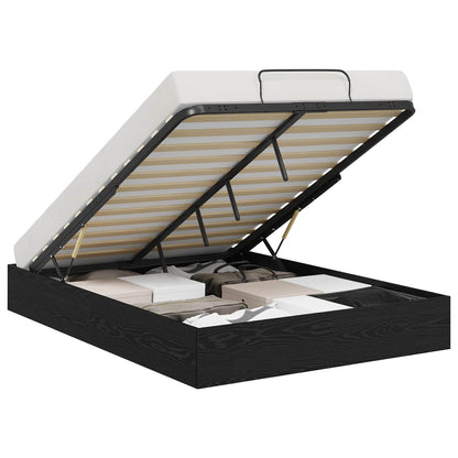 Letto ottomano con archiviazione Rovere Nero 193 x 135 x 25 cm | homemem39