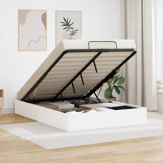 Letto ottomano Bianco 193 x 120 x 25 cm Truciolare