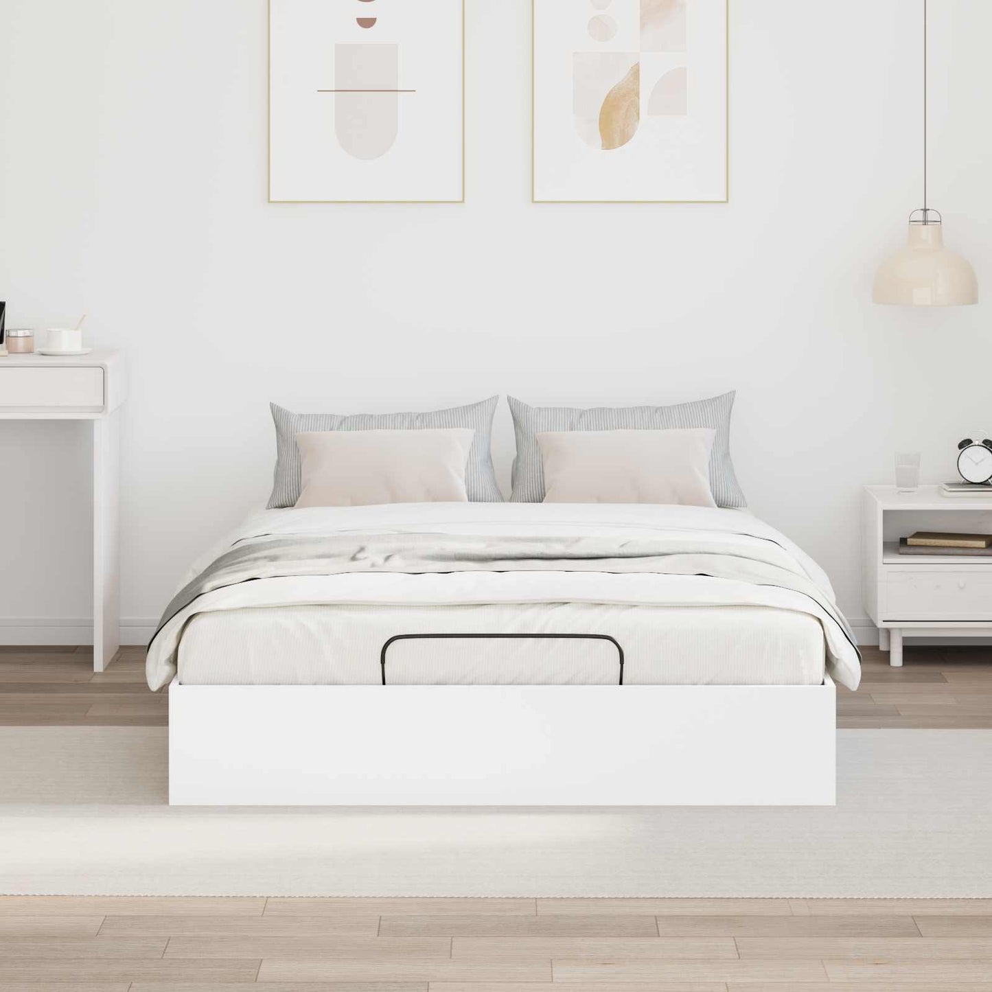Letto ottomano Bianco 120 x 200 cm Legno ingegnerizzato