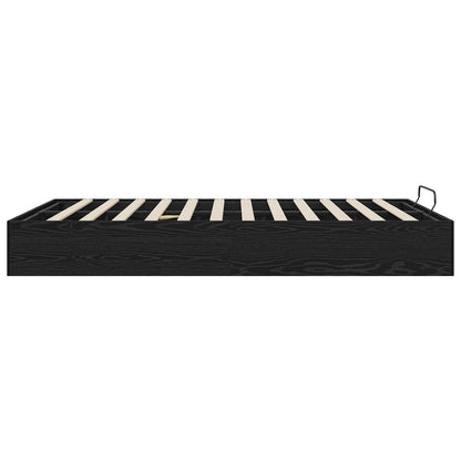 Letto ottomano con archiviazione Rovere Nero 193 x 120 x 25 cm | homemem39