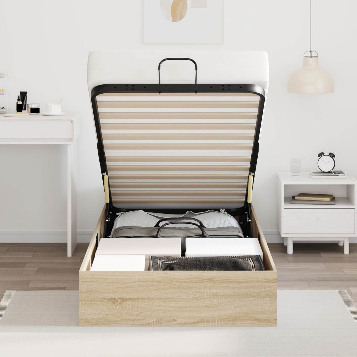 Letto ottomano Rovere Sonoma 90 x 190 cm Legno ingegnerizzato