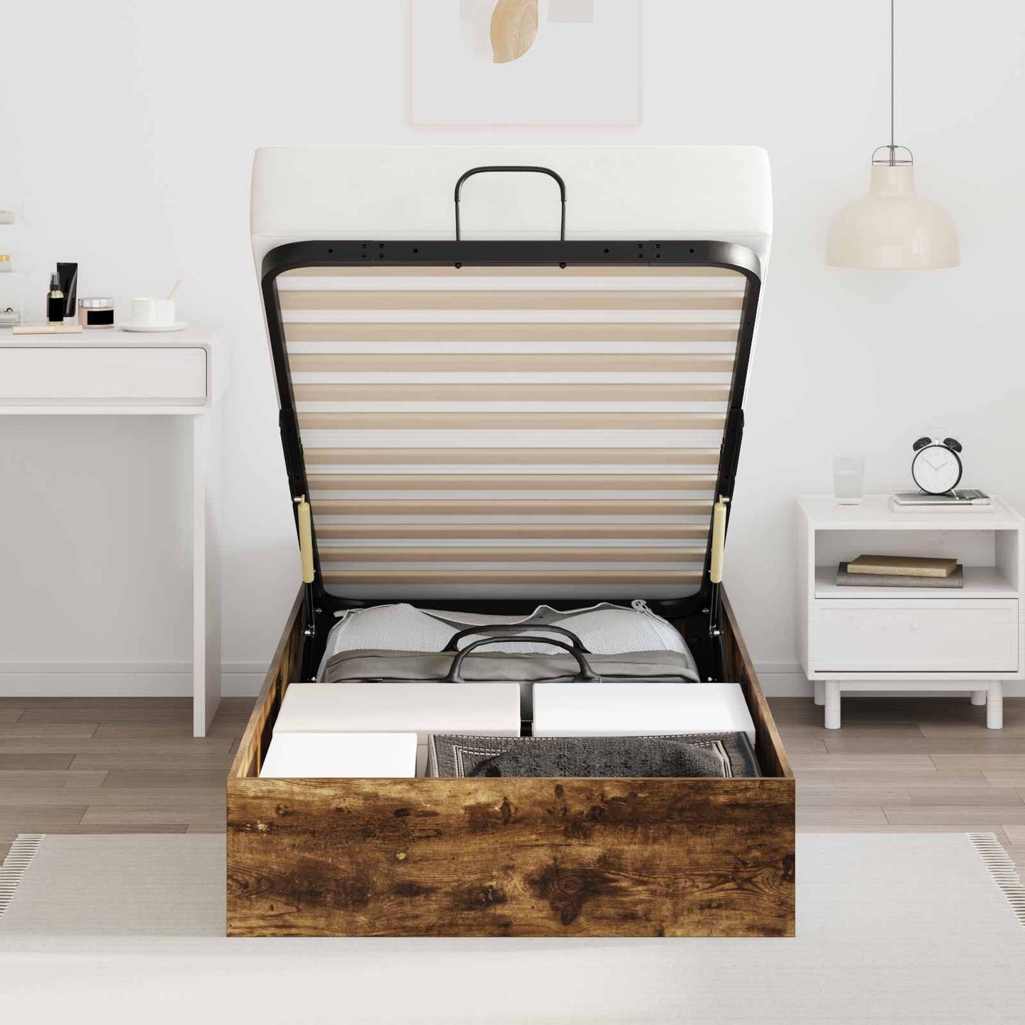 Letto ottomano Quercia Affumicata 193 x 90 x 25 cm | homemem39