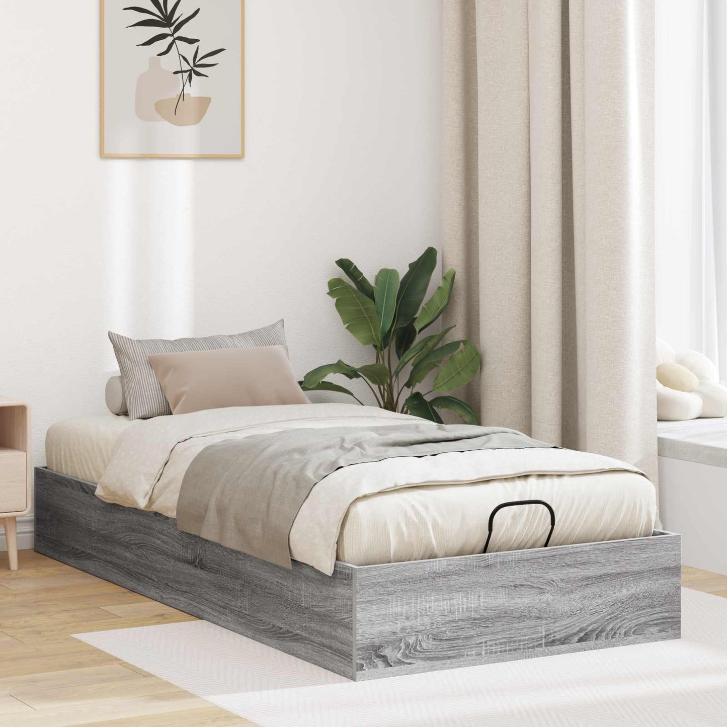 Letto ottomano Sonoma grigia 193 x 75,5 x 25 cm | homemem39